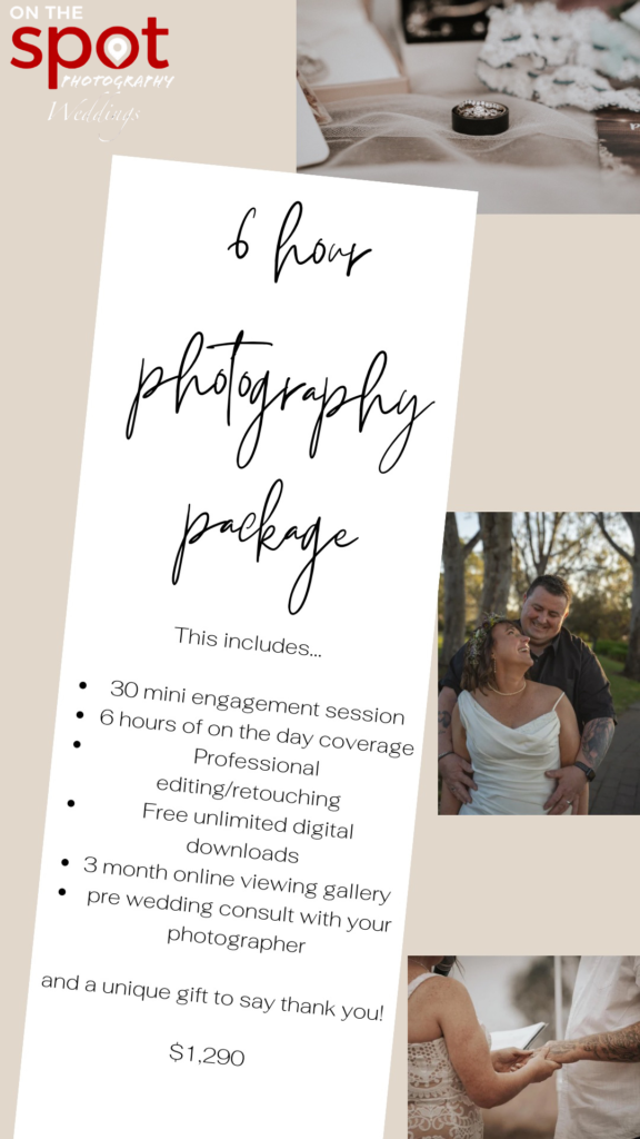 On The Spot Photography - Wedding 6 Hour Package