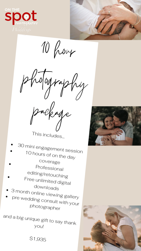 On The Spot Photography - Wedding 10 Hour Package